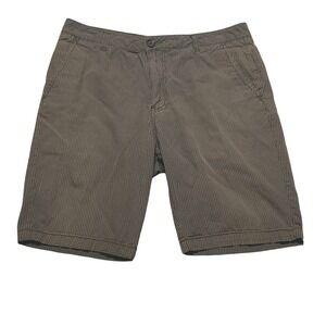 Adam Levine Shorts Mens 32 Brown Chino Flat Front Pockets Belted Casual 9 Inseam